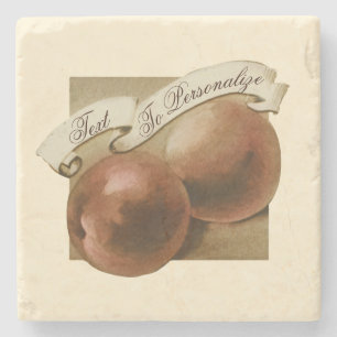 Benutzerdefinierte Vintage-Pfirsiche Retro-Frucht Steinuntersetzer