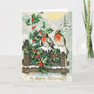 Benutzerdefinierte Vintage Retro Weihnachtsgrußkar Feiertagskarte