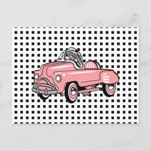 Benutzerdefinierte VINTAGE ROSA PEDAL AUTO Karte