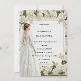 Benutzerdefinierte Vintage-Royal-Hochzeitseinladun Feiertagskarte