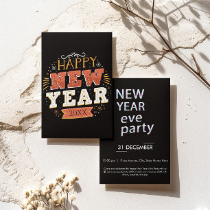 Benutzerdefinierte Vintage Silvesterparty-Einladun Flyer