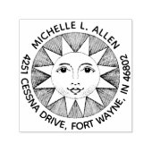 Benutzerdefinierte Vintage Sun-Gesichtshälfte rund Permastempel (Design)