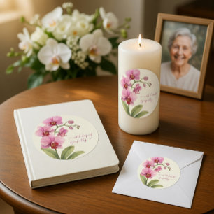 Benutzerdefinierte Vintage-Wasserfarbe Beileid Runder Aufkleber