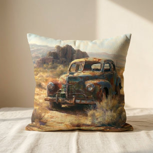 Benutzerdefinierte Vintage-Wüstenauto-Rustikal-Mal Kissen