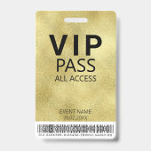 Benutzerdefinierte VIP All Access Event Barcode Lo Ausweis (Vorderseite)