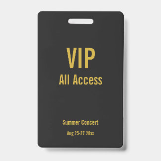 Benutzerdefinierte VIP All Access Festival Pass Ko Ausweis