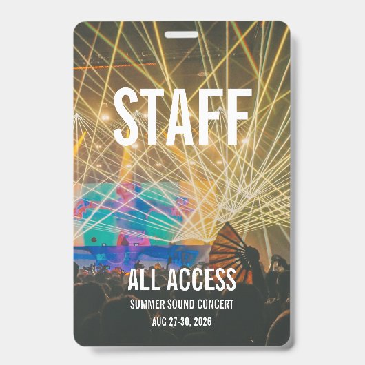 Benutzerdefinierte VIP-All-Access-Pass Konzertabze Ausweis (Vorderseite)