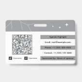 Benutzerdefinierte VIP-Gala-Abzeichen-ID Ausweis (Rückseite)