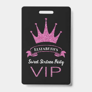 Benutzerdefinierte VIP Rosa Glitter Girly Sweet Si Ausweis