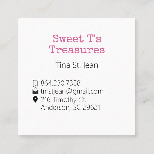 Benutzerdefinierte Visitenkarte (Rückseite)