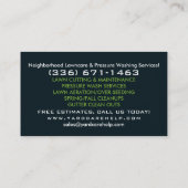 Benutzerdefinierte Visitenkarte für Rasenpflege un (Rückseite)