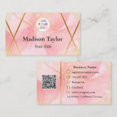 Benutzerdefinierte Visitenkarte mit rosa, goldfarb (Vorne/Hinten)