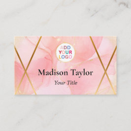 Benutzerdefinierte Visitenkarte mit rosa, goldfarb