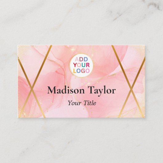Benutzerdefinierte Visitenkarte mit rosa, goldfarb (Vorderseite)
