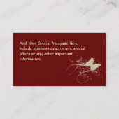 Benutzerdefinierte Visitenkarte, rotes Schmetterli Visitenkarte (Rückseite)