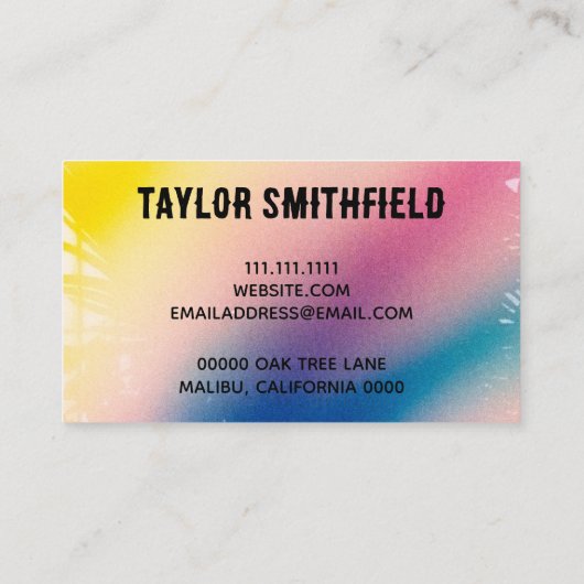 Benutzerdefinierte Visitenkarte zur Farbverschiebu (Rückseite)