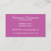 Benutzerdefinierte Visitenkarten mit rosa Herz Visitenkarte (Rückseite)