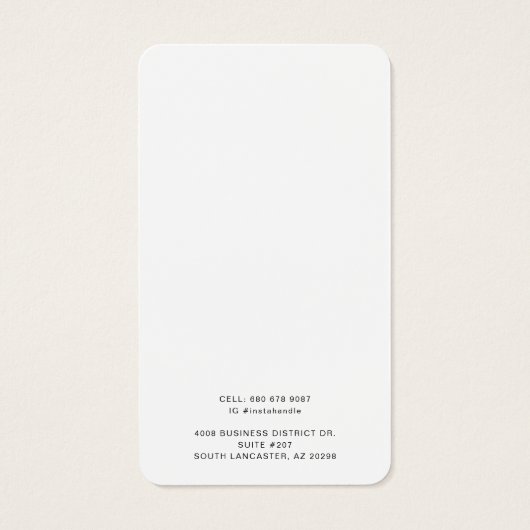 Benutzerdefinierte Visitenkarten-Werbekarte für Fi (Rückseite)