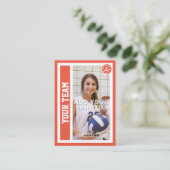 Benutzerdefinierte Volleyball-Handelskarte (Orange Telefonnummerkarte (Stehend Vorderseite)