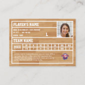 Benutzerdefinierte Volleyball-Handelskarte (Orange Telefonnummerkarte (Rückseite)