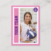 Benutzerdefinierte Volleyball-Handelskarte (rosa) Telefonnummerkarte (Vorderseite)