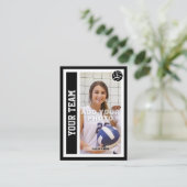 Benutzerdefinierte Volleyball-Handelskarte (schwar Telefonnummerkarte (Stehend Vorderseite)