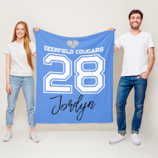 Benutzerdefinierte Volleyball Name Nummer Schule Fleecedecke