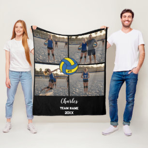 Benutzerdefinierte Volleyball-Player-FotoCollage m Fleecedecke