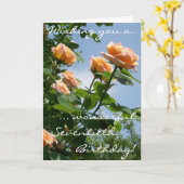 Benutzerdefinierte Vorderrosa-Alchemist-Rose Gebur Karte (Gelbe Blume)