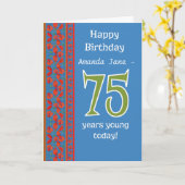 Benutzerdefinierte Vorderseite rot Feld Punkte 75. Karte (Gelbe Blume)