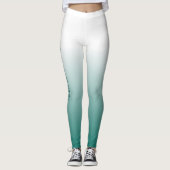 Benutzerdefinierte Vorlage Aquamarin blau grün Per Leggings (Vorderseite)