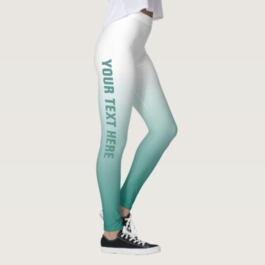 Benutzerdefinierte Vorlage Aquamarin blau grün Per Leggings (Rechts)