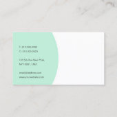 Benutzerdefinierte Vorlage Elegant Mint Grün Moder Visitenkarte (Rückseite)