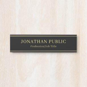 Benutzerdefinierte Vorlage elegante Office Black a Türschild