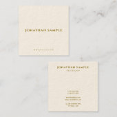 Benutzerdefinierte Vorlage Eleganter moderner Gold Quadratische Visitenkarte (Vorne/Hinten)