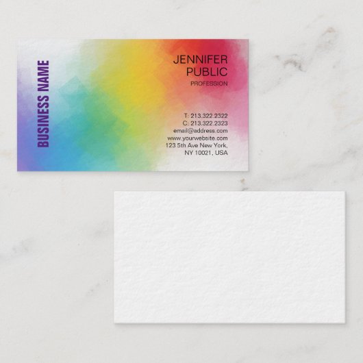 Benutzerdefinierte Vorlage Farbe modern Beruflich Visitenkarte (Vorne/Hinten)