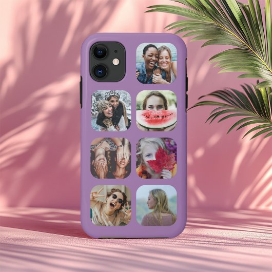 Benutzerdefinierte Vorlage für 7 Lila BildCollage Case-Mate iPhone Hülle