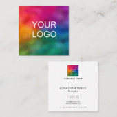 Benutzerdefinierte Vorlage für Firmenlogos Moderne Quadratische Visitenkarte (Vorne/Hinten)