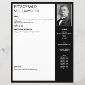 Benutzerdefinierte Vorlage für Schwarz-RESUME-CV-F (Vorderseite)
