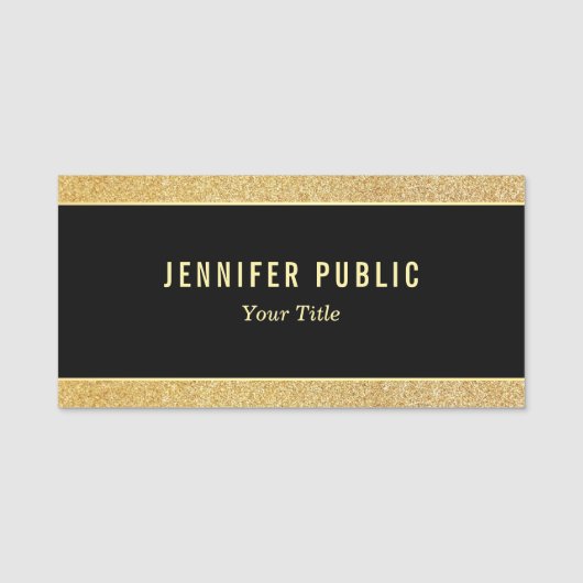 Benutzerdefinierte Vorlage für Schwarz- und Gold-G Namensschild (Vorderseite)