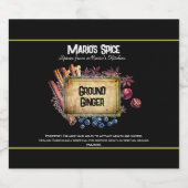 Benutzerdefinierte Vorlage für Schwarze Gewürzkräu Alkoholflaschenetikett (Einzelnes Label)