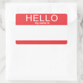 Benutzerdefinierte Vorlage Hallo Mein Name Rechteckiger Aufkleber (Tasche)