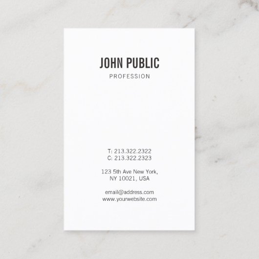 Benutzerdefinierte Vorlage Minimalistisch Beruflic Visitenkarte (Rückseite)