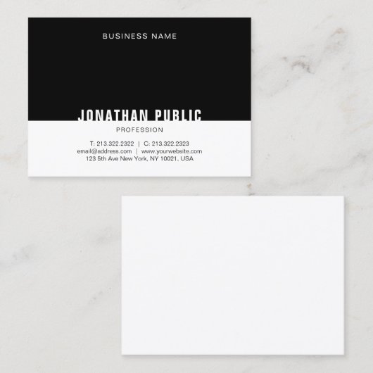 Benutzerdefinierte Vorlage Modernes Schwarz-Weiß-E Visitenkarte (Vorne/Hinten)