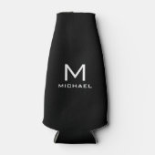 Benutzerdefinierte Vorlage Modernes Schwarz-Weiß-M Flaschenkühler (Vorderseite)