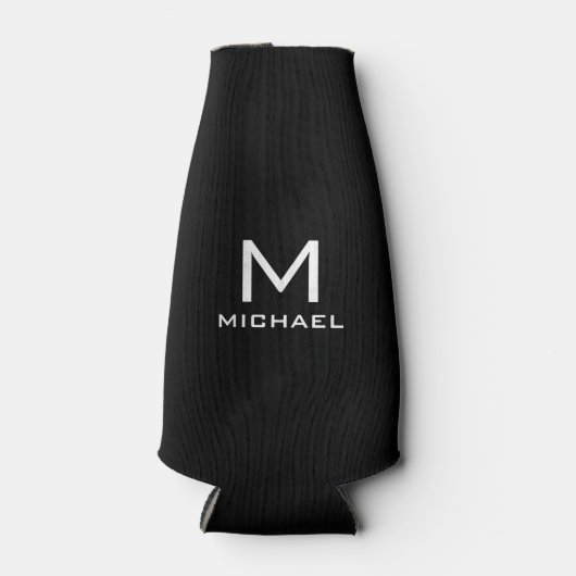 Benutzerdefinierte Vorlage Modernes Schwarz-Weiß-M Flaschenkühler (Vorderseite)