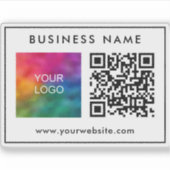 Benutzerdefinierte Vorlage QR Code Text Business-L Aufkleber (Vorderseite)