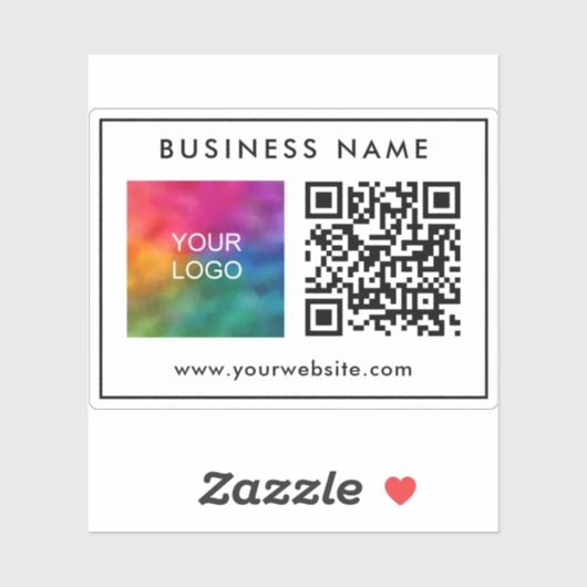 Benutzerdefinierte Vorlage QR Code Text Business-L Aufkleber (Blatt)