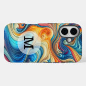 Benutzerdefinierte Vorlage Stilvolle Wavy Print Case-Mate iPhone Hülle (Rückseite (Horizontal))