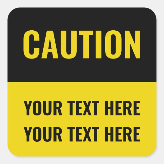 Benutzerdefinierte Vorsicht Gelbe Farbe signieren Quadratischer Aufkleber (Vorderseite)